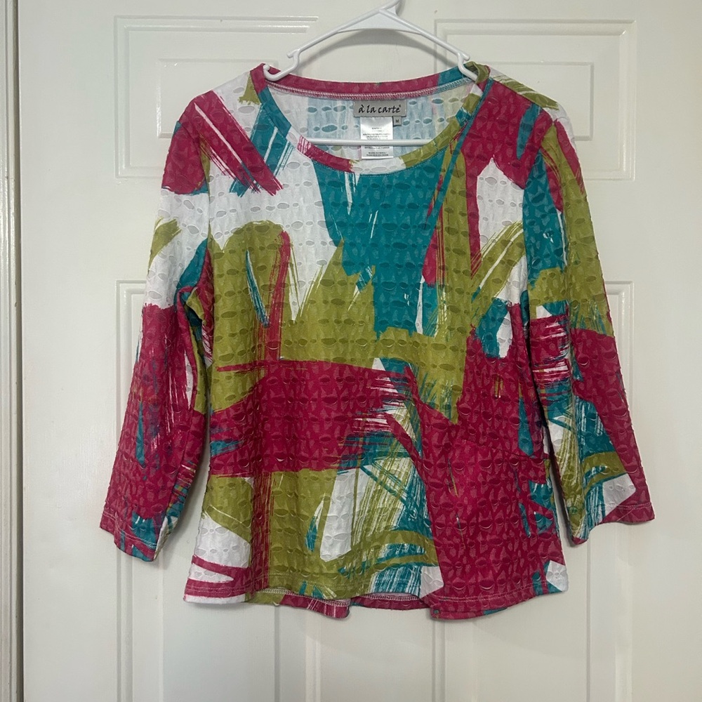 Women's Colorful 3/4 sleeve top